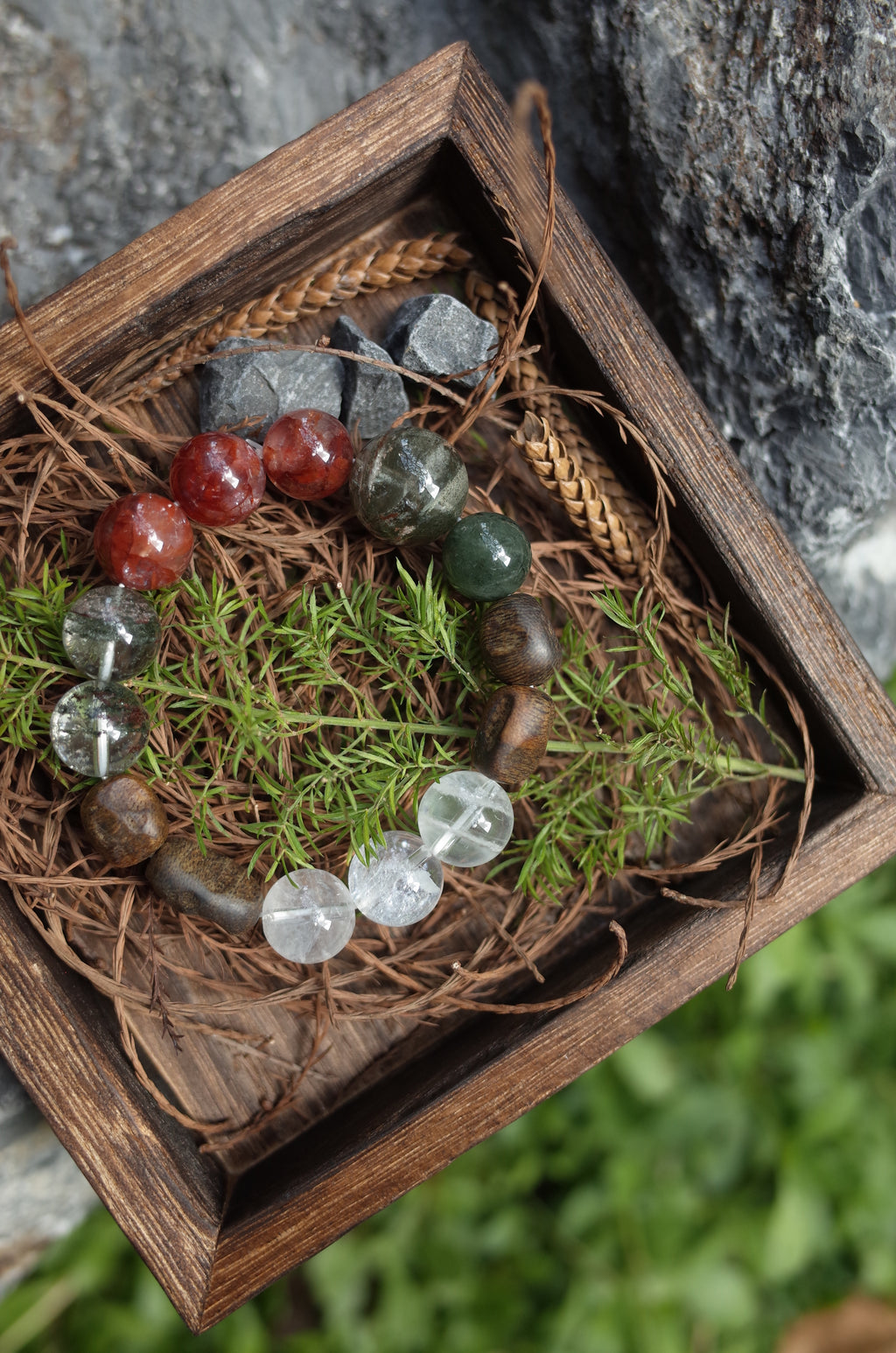Earthy Forest Crystal Bracelet